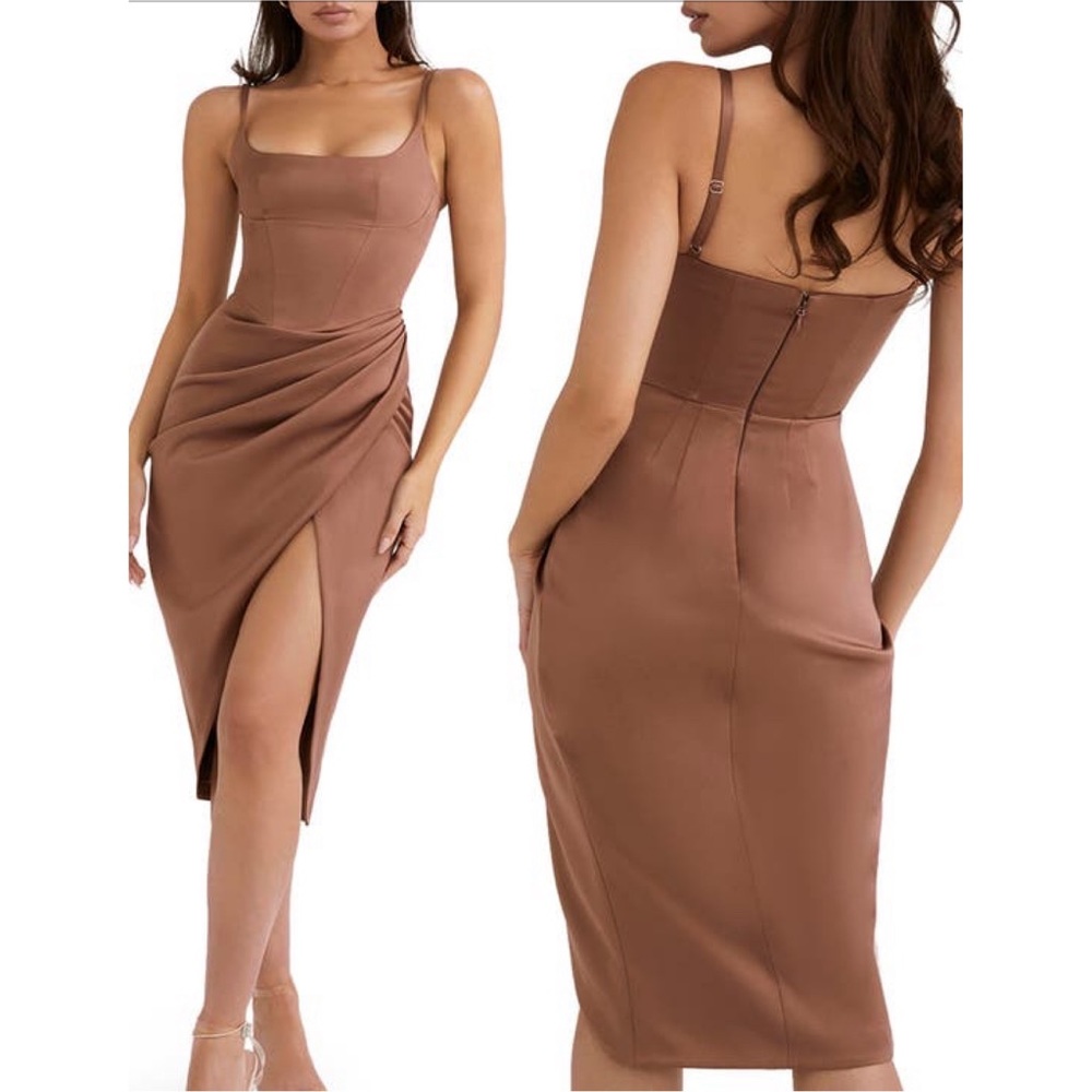 House Of CB Bianca Dress in Mocha size XS NWOT